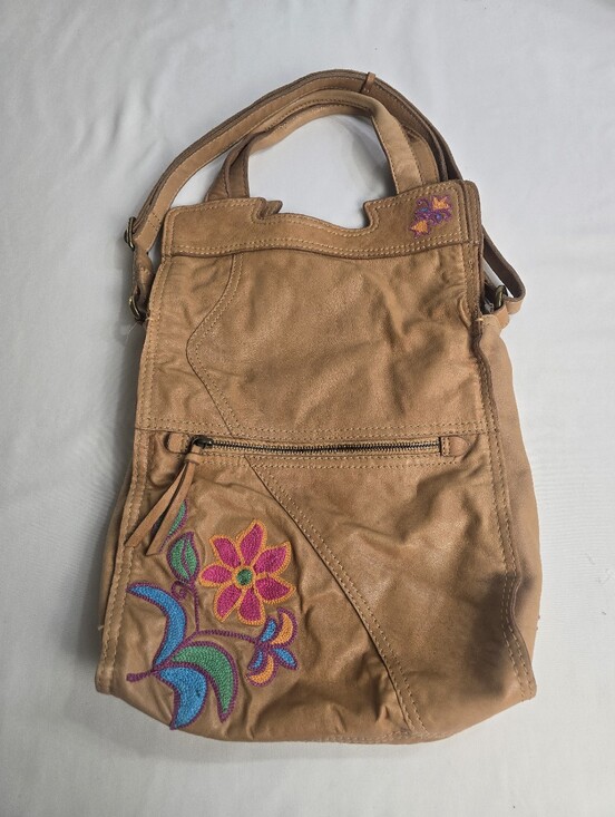 Lucky Brand Handbags - Lucky Brand Crossbody Messenger Purse Bag Abbey Road Brown Leather Fold Over Y2k